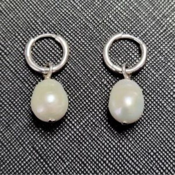 Pandora Silver Pearl Earrings - Picture 2 of 4